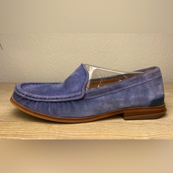 Franco Sarto Woman Gina Denim Blue Suede Leather Loafer Flats Slip On Round Toe - Picture 5 of 7